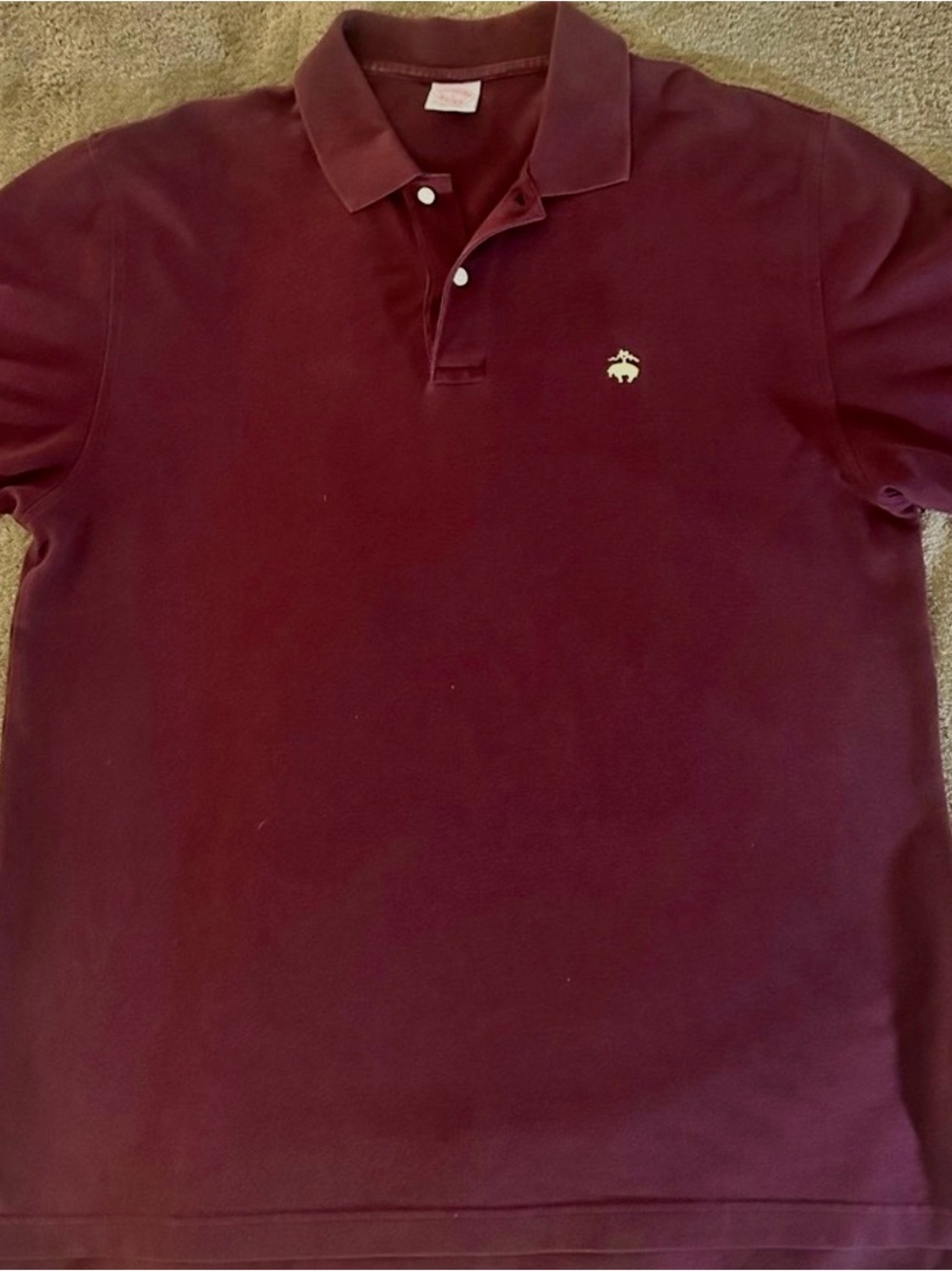 Brooks Brothers Monogram Maroon Polo Shirt